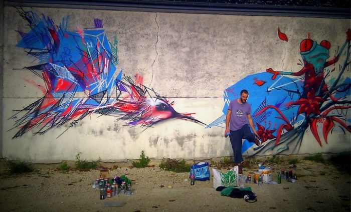 Graffeurs au château de Crissay-sur-Manse