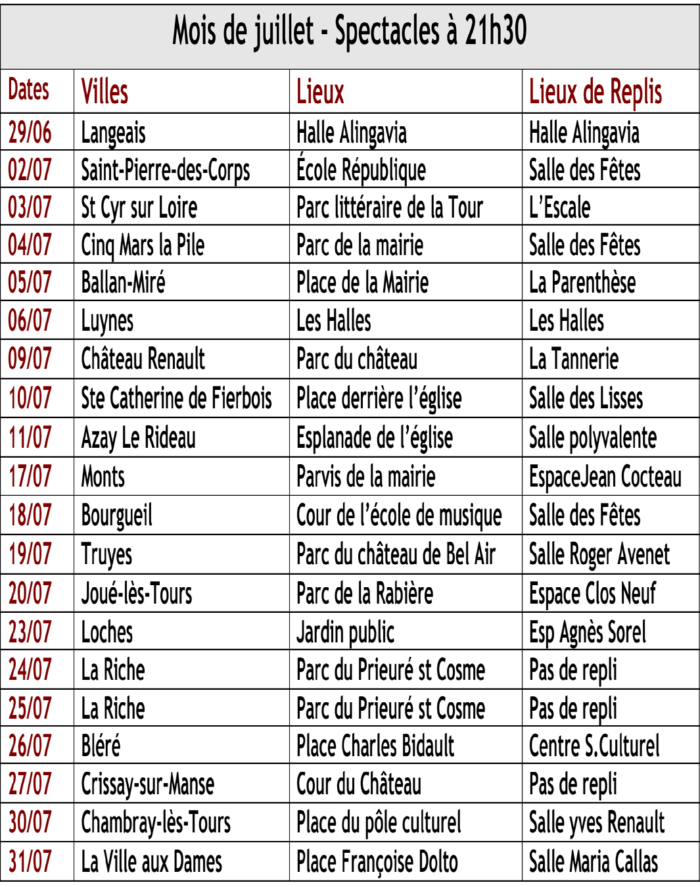 La Tournée 2019 du Théâtre de l'Ante